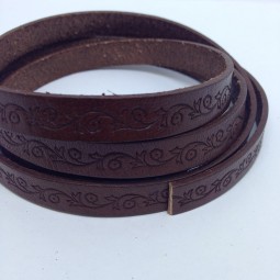 Шнур шкіра STAMP 10х2 мм тип U0659 коричневий каштан Італія