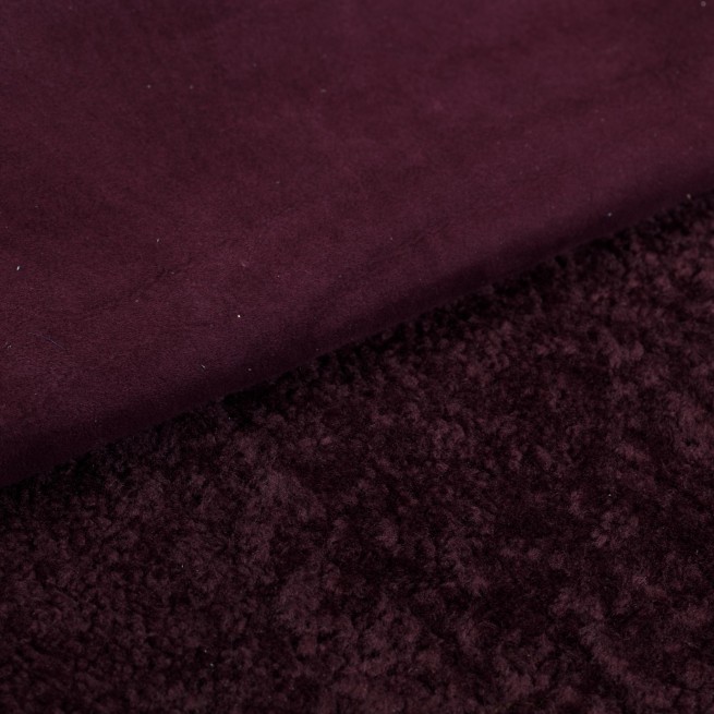 Хутро для дублянки Керлі DF Замш бордо бургунді 5мм т/т Італія