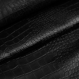 Кожа одежная овчина STAMP CROCO черный матов 0,5-0,7 Турция