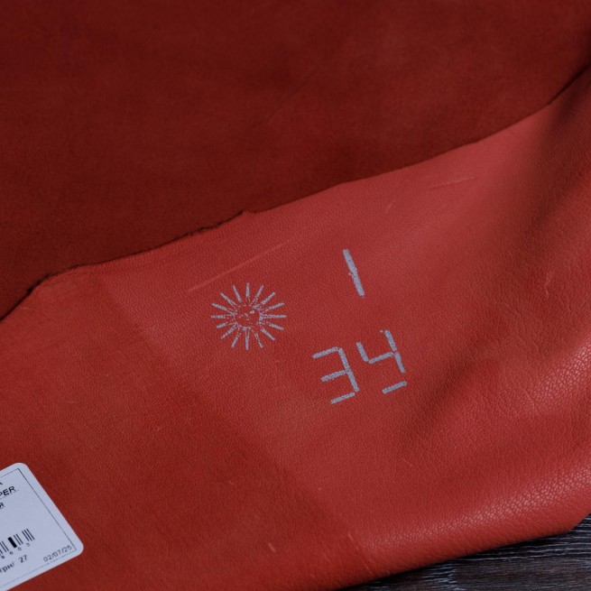 Велюр шевро красный COOPER BRONZE 0,9-1,0 Италия