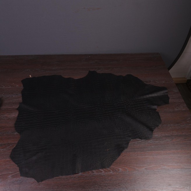 Шкіра одягова овчина STAMP CROCO чорний мат 0,5-0,7