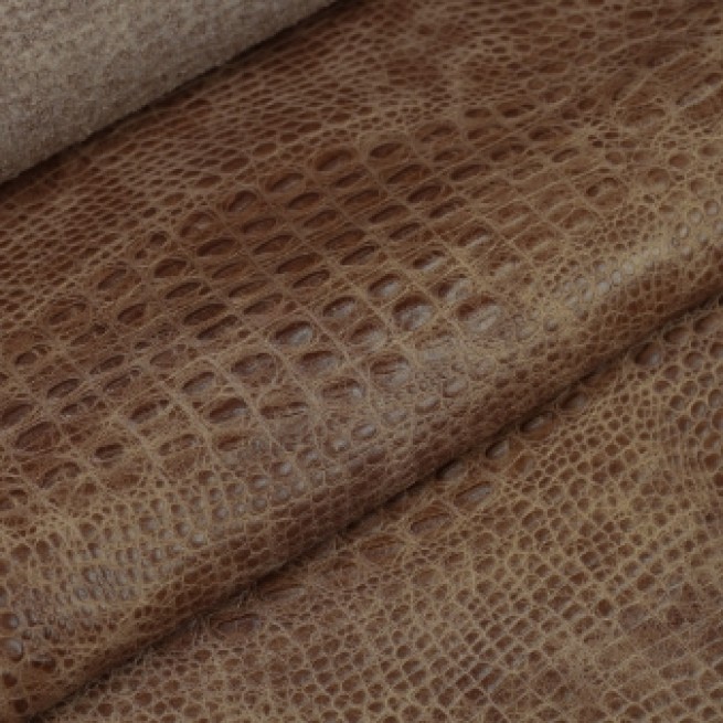 Шкіра ВРХ Крокодил BebiZ коричневий КЕМЕЛ 1,1-1, Туреччина