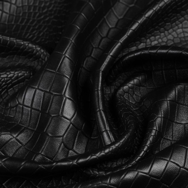 Шкіра одягова баран STAMP CROCO чорний п/матов 0,8-1,0 