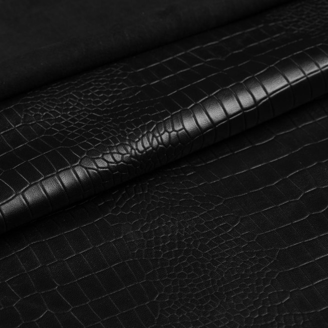 Шкіра одягова баран STAMP CROCO чорний п/матов 0,8-1,0 