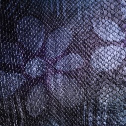 Питон натуральный №22 серый графит цветы