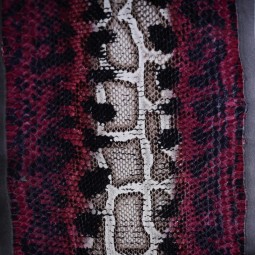 Питон натуральный №6 бордо с белым на дублерине