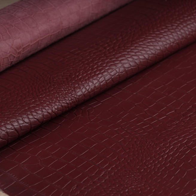 Шкіра ВРХ бордо STAMP CROCO матов 0,9-1,1
