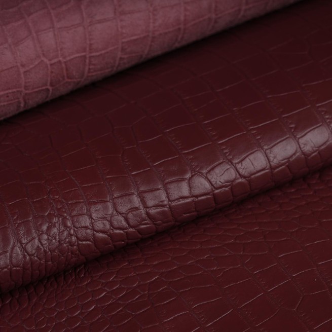 Шкіра ВРХ бордо STAMP CROCO матов 0,9-1,1