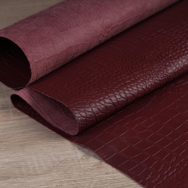 Шкіра ВРХ бордо STAMP CROCO матов 0,9-1,1
