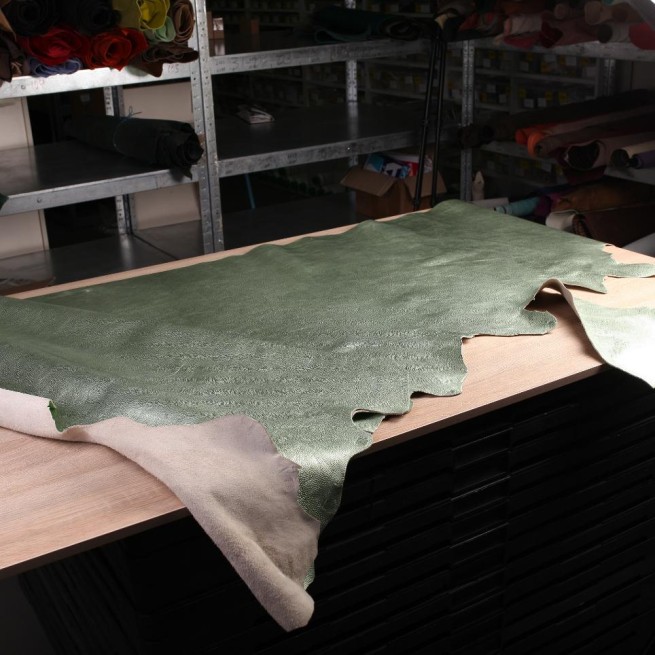 Шкіра ВРХ зелений STAMP ФЛОТАР ПЕРЛА 1,4-1,6