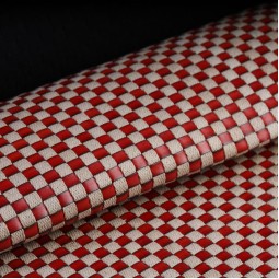Шкіра ВРХ ПЛЕТіНКА бордо шахматка рулонна 1,2 мм