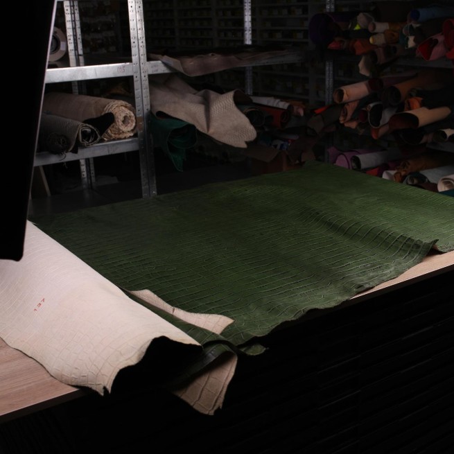 Шкіра ВРХ зелений Vegetale STAMP CROCO 0.9-1.0 мм