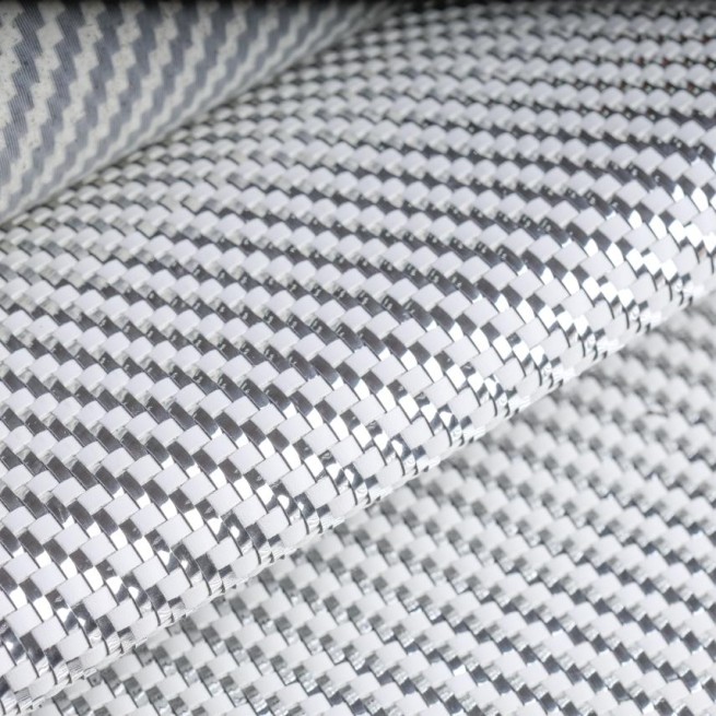 Шкіра ВРХ ПЛЕТІНКА білий+срібло рулонна 1,4 мм