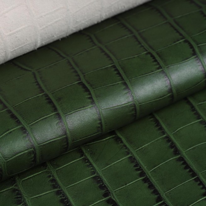 Шкіра ВРХ зелений Vegetale STAMP CROCO 0.9-1.0 мм