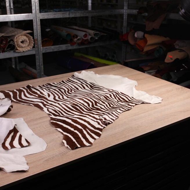 Хутро поні PRINT ЗЕБРА бежевий коричневий