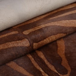 Хутро поні PRINT ЗЕБРА коричневий карамель