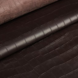 Шкіра одягова вівця коричневий STAMP CROCO 0,3-0.4 мм