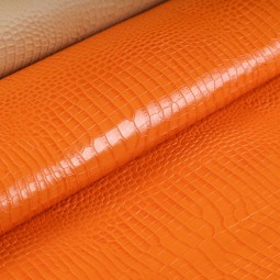 Кусок кожи желтый  полуглянец STAMP CROCO mini  1,0-1,2 мм