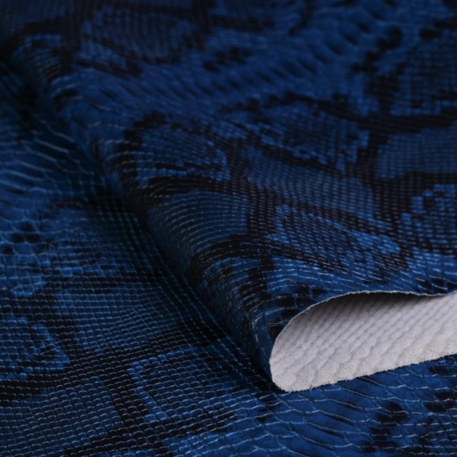 Шматок шкіри т.синій матовий PRINT STAMP PYTHON 1,2-1,4 мм